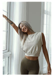 Summer Thin Loose Solid Color Small Vest Women's Sports Quick Dry Fitness Yoga Clothes Dress Shirt