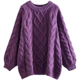 Autumn And Winter New Solid Color Soft Sticky Flower Sweater Female Retro Loose Thick Sesame T-Shirt