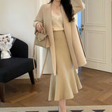 Autumn And Winter New Gentle Wind High Waist Temperament Knitted Half Dress Woman Thin A Word Fishtail Half Skirt