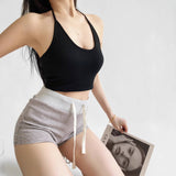 Short With Chest Pad Hanging Neck Sling Vest Hot Girl Pure Want To Practice Yoga Movement Hottie Top