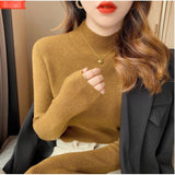 KANING Autumn And Winter New Semi-High-Collar Bottoming Shirt 2026 New Design Sense Lazi Wind Bottom Sweater Woman