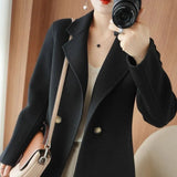 Autumn And Winter Large-Size Solid Color Button Suit Collar Hairs, The Femininity Mother Dress Short Coat Tide