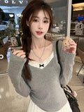 De-Velvet Bottom Warm Fake Two Lace Splicing Long-Sleeved Women's Top Autumn And Winter Slimming Bottom T-Shirt Girl Tide