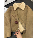 Fur One Skin Lamb Wool Coat Woman 2025 Autumn And Winter New Small Retro High-End Feel Lamb Velvet