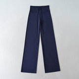 Summer New Yoga Elastic High-Waisted Loose-Rloose Straight Trousers Languid Languid Casual Drag Trousers