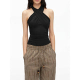 Purely Sexy Hottie Hanging Neck Sling Vest Women Summer New Slim Slim Short Gas Blouse Tide