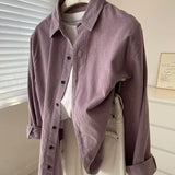 Litid Purple Wicked Shirt 2025 Hong Kong Flavor New Loose Long-Sleeved Casual Coat Shirt Wear