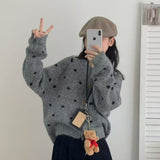 KANING Korean Version Of The Round Collar Wave Point Knitted Cardigan 2026 Autumn And Winter New Soft-Crease College Wind Sweater Jacket