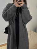 KANING Soft Languid Syringe Loose Knitted Cardigan Women 2026 Autumn And Winter New Wear Long Sweater Jacket