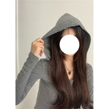 Purely Sexy Hottie Hooded Long-Sleeved T-Shirt Girl Autumn And Winter New Slimming Inside And Outside To Wear A Niche Blouse Tide