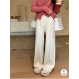 KANING Waffle Knitted Wide-Legged Trousers Women's New High-Rise Thin Tight Trousers In Autumn And Winter 2026