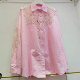 European Goods 2025 Autumn Dress New Light Luxury Heavy Industry Hollow Embroidery Hot Sleeve Shirt Women's Long Top