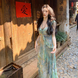 French-Style Flotation Summer Sling Dress With 2026 Summer New Waist Tourism Long Dress