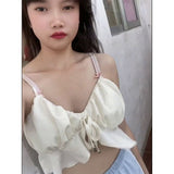 Fashion Temperament Sweet Hottie Sexy Sling Small Vest Women Summer Design Sense Niche Waist Leakage Umbilly Short Top