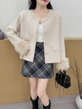 KANING Pink Yangerming Knitted Cardigan 2026 Autumn New Women's Sweater Coat Woman