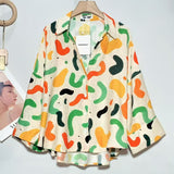 European Casual Casual Comfortable Pattern Shirt Women Long Sleeve Loose Fashion Bottom Small Shirt Tide