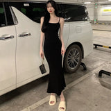 Sexy Pure Desire Sleeveless Dress Slings To Close The Waist-Daughter Summer Hottie Temperament Fishtail Ass Long Dress Female Tide