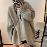 Women Loose Wear 2026 Autumn And Autumn New Solid Color Lazy Style Sweater Open Shirt Knitted Shirt