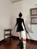 The Leaves Of The Half-High Collar Waist Dress Women Autumn And Winter Figure Wrapped In The Ass Of The Little Mother Fishtail Skirt Inside The Skirt