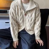 KANING Solid Color Lazy Windy Sweater 2026 Autumn And Winter New Thick Collar Knit Coat Woman