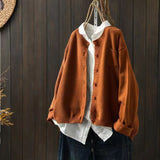 High-End Knitted Cardigan Coat Women's Autumn Dress New Retro Art Relaxed Leisure Long-Sleeved Sweater Coat