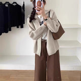 KANING Korean Version Of Double Zipper Knitted Cardigan 2026 Autumn And Winter New Loose Lazy Soft Sweater Woman
