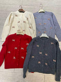 KANING Round-Neck Sweet Bow Knitted Cardigan 2026 Autumn And Winter New Design Sense Niche Sweater Coat Woman