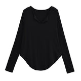 Fashion Hottie Summer Lazy Loose Mask T-Shirt V Collar Sunscreen Tops Slim Comfortable Round Hem Bottom Shirt