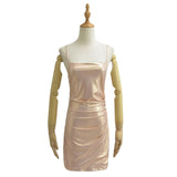 Spice Girls Summer Sexy Chiffon PU Girls Series Suspension Dress Brightly Closes The Waist Night Shop Dress
