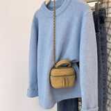 Grey Round-Neck Bottom Sweater Women 2025 Autumn And Winter New Korean Version Of Loose Lazy Wind Thick Knitted Shirt Tide