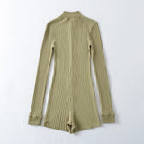 Spring And Autumn Fashion Zipper Half-High Collar Long Sleeve Straight-Up T-Shirt Thread Bottom Top
