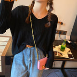 2026 Knitted Women's Thin Bottom Shirt With Loose Gas Sweater Long-Sleeved Top New Design Sense