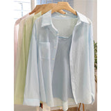 New Fashion Slimming Small Small Sleeves Thin Thin Sunscreen Shirt Women's Summer Korean Version Of Loose Cardigan Coat Female Trend