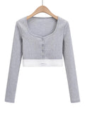 Spice Girls Blogger Summer Loose Sticker V Collar Blouse Long Sleeve Short-Sleeved T-Shirt
