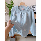 3.2/New In Spring XUAN XIAO JIE Cute College Wind-Bunter Knitted Jersey Coat Woman