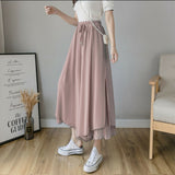 2026 New Japanese And Korean Skirt Women High-Waist Summer Fashion Slim Feeling Nine-Point Chiffon Broad Leggings
