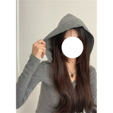Purely Sexy Hottie Hooded Long-Sleeved T-Shirt Girl Autumn And Winter New Slimming Inside And Outside To Wear A Niche Blouse Tide