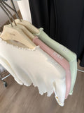 Super Good-Looking Wooden Ear With Velvet Knitted Jersey Women 2025 Autumn And Winter To Keep Warm And Pure Color Inside The Bottom Shirt Top