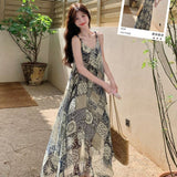 French Super Fairy Bohemian Sling Dress Women's Summer 2025 Unique Beautiful Big Look Long Dress