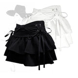 The Bow Strap Of The Hundred-Fold Skirt Spring And Autumn New Pure Babes A Word Thin Short Skirt Design Summer Half Skirt