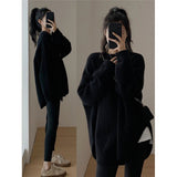 KANING Korean Version Of Gentle Lazy Wind Knitted Women 2026 Autumn And Winter New Solid Color Jacket Sweater Women