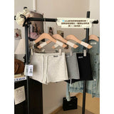 Stylish Black Embroidered Broad-Legged Shorts Women's Summer Sleeker Short Trousers With High-Waisted A-Word Hot Pants