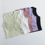 Sports Fitness Running Yoga Clothes Handwear Women's Summer New Fast-Fits Short With Breast Pad Tops