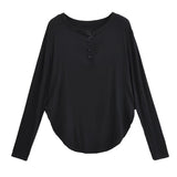 Hottie Autumn Pure Lust Wind Thin Languid Loose Curved Hem Sunscreen T-Shirt