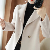 Autumn And Winter Large-Size Solid Color Button Suit Collar Hairs, The Femininity Mother Dress Short Coat Tide