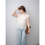 Multiplication Large Number Of Goods New High-End Collar Lace Lace Fashion Sleeveless Shirt Top Lady