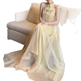Shake The New Chinese Style Embroidered Dress Women 2026 Summer New French Temperament Screen Yarn Long Skirt