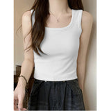 White Sling Vest Women's Suit With A Solid-Color Wide Shoulder Strapless Short Coat Summer Wear