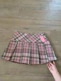 Pink Lattice Half Skirt 100 Folded Skirt Women Summer New High-Rise Thin College Wind Protection Jk Short Skirts Ins