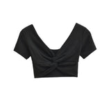 Spice Girls Fashion Personality Blogger Double-Layer Knot Short-Sleeved T-Shirt